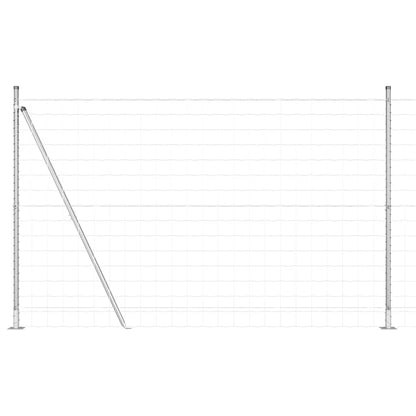Outdoor Euro Fence with Concrete Base 10 x 1.6 m Silver Mesh