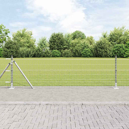 Euro Fence with Concrete Base 25 x 0.6 m Galvanised Steel Mesh