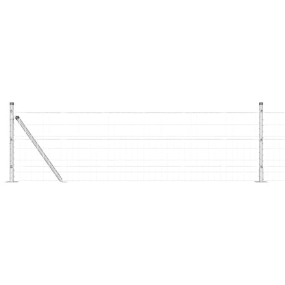 Euro Fence with Concrete Base 25 x 0.6 m Galvanised Steel Mesh