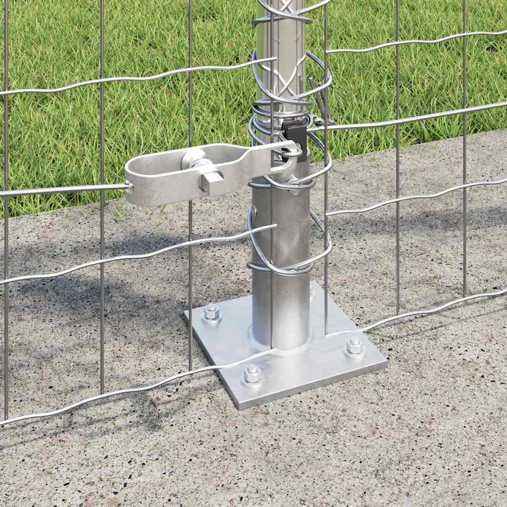Fence with Post Silver 1 x 25 m Steel
