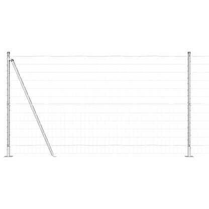 Fence with Post Silver 1.2 x 25 m Steel
