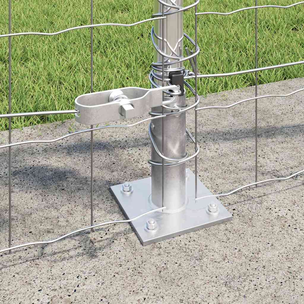Outdoor Euro Fence with Concrete Base 25 x 1 m Galvanised Steel