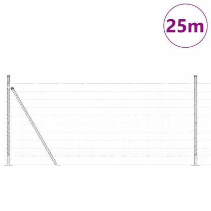Outdoor Euro Fence with Concrete Base 25 x 1 m Galvanised Steel