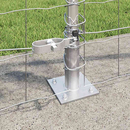 Outdoor Euro Fence with Concrete Base 25 x 0.8 m Silver Mesh
