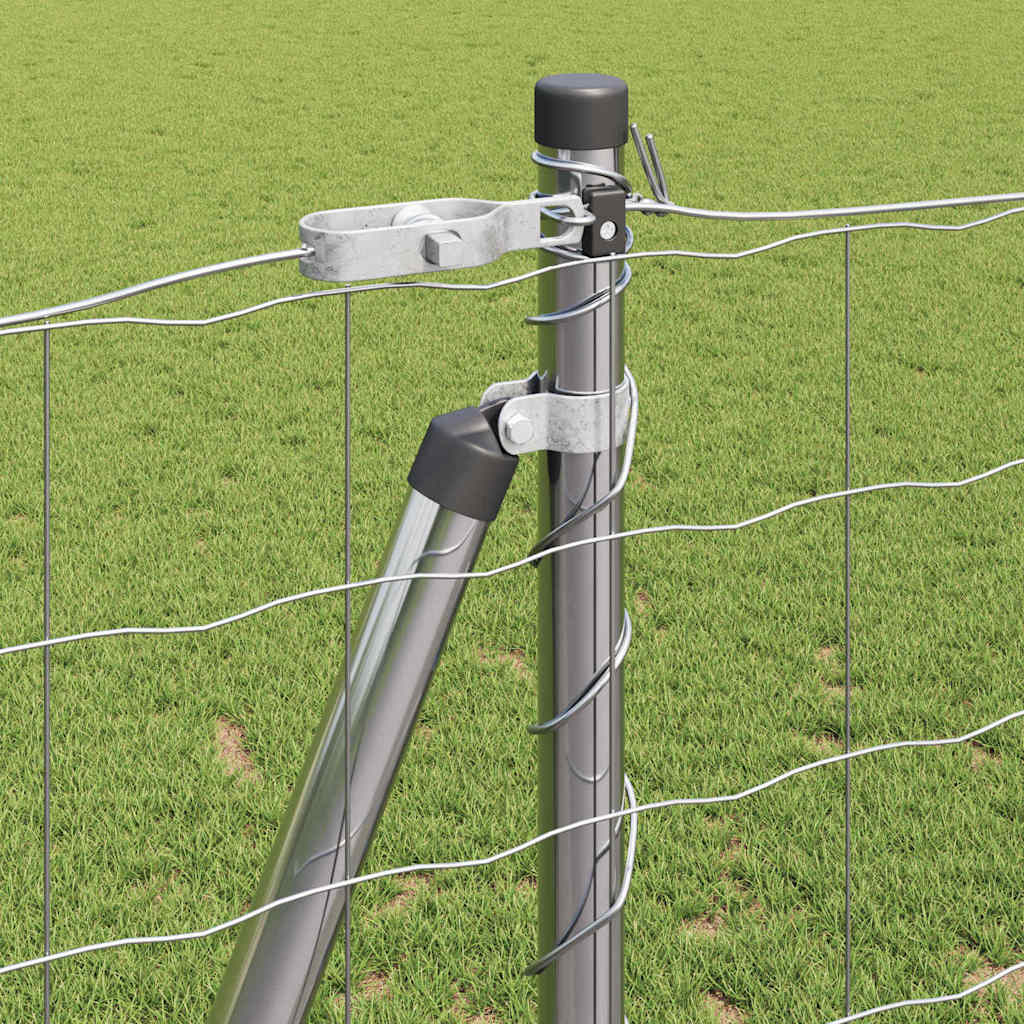 Fence with Post Silver 1.2 x 25 m Steel