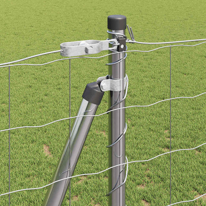 Fence with Post Silver 1.2 x 25 m Steel