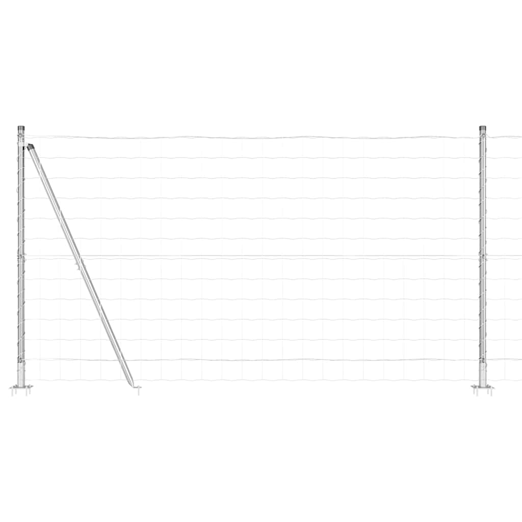 Fence with Post Silver 1.2 x 25 m Steel