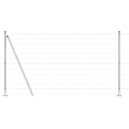Fence with Post Silver 1.2 x 25 m Steel