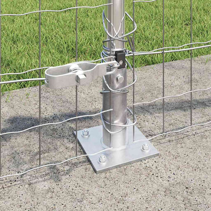 Outdoor Euro Fence with Concrete Base 50 x 0.4 m Silver Mesh