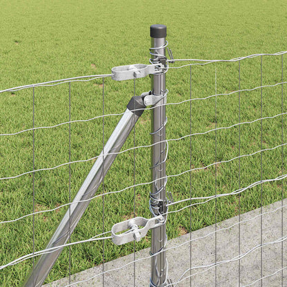 Outdoor Euro Fence with Concrete Base 10 x 0.6 m Silver Mesh