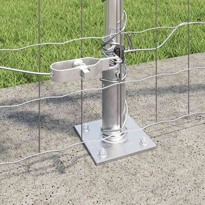 Outdoor Euro Fence with Concrete Base 10 x 0.8 m Silver Mesh