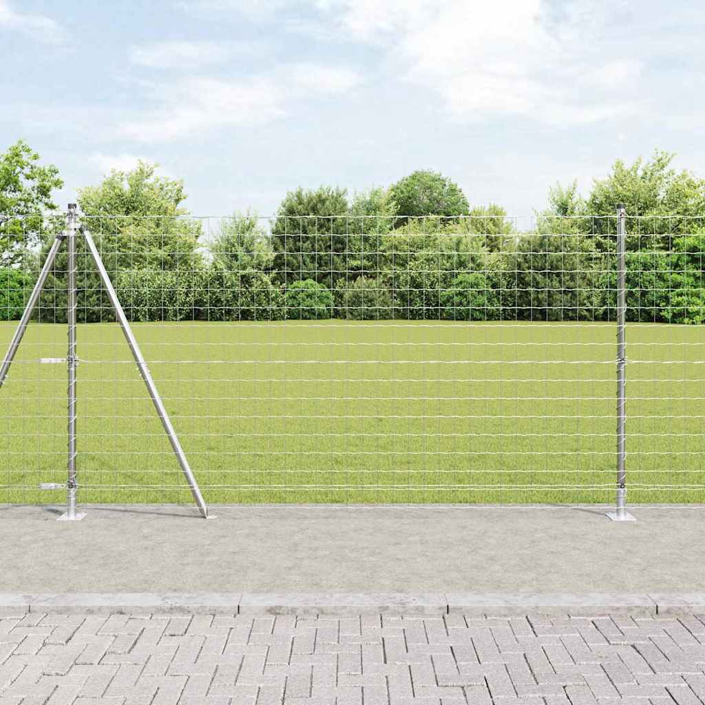 Euro Fence with Concrete Base 10 x 1.2 m Galvanised Steel Mesh
