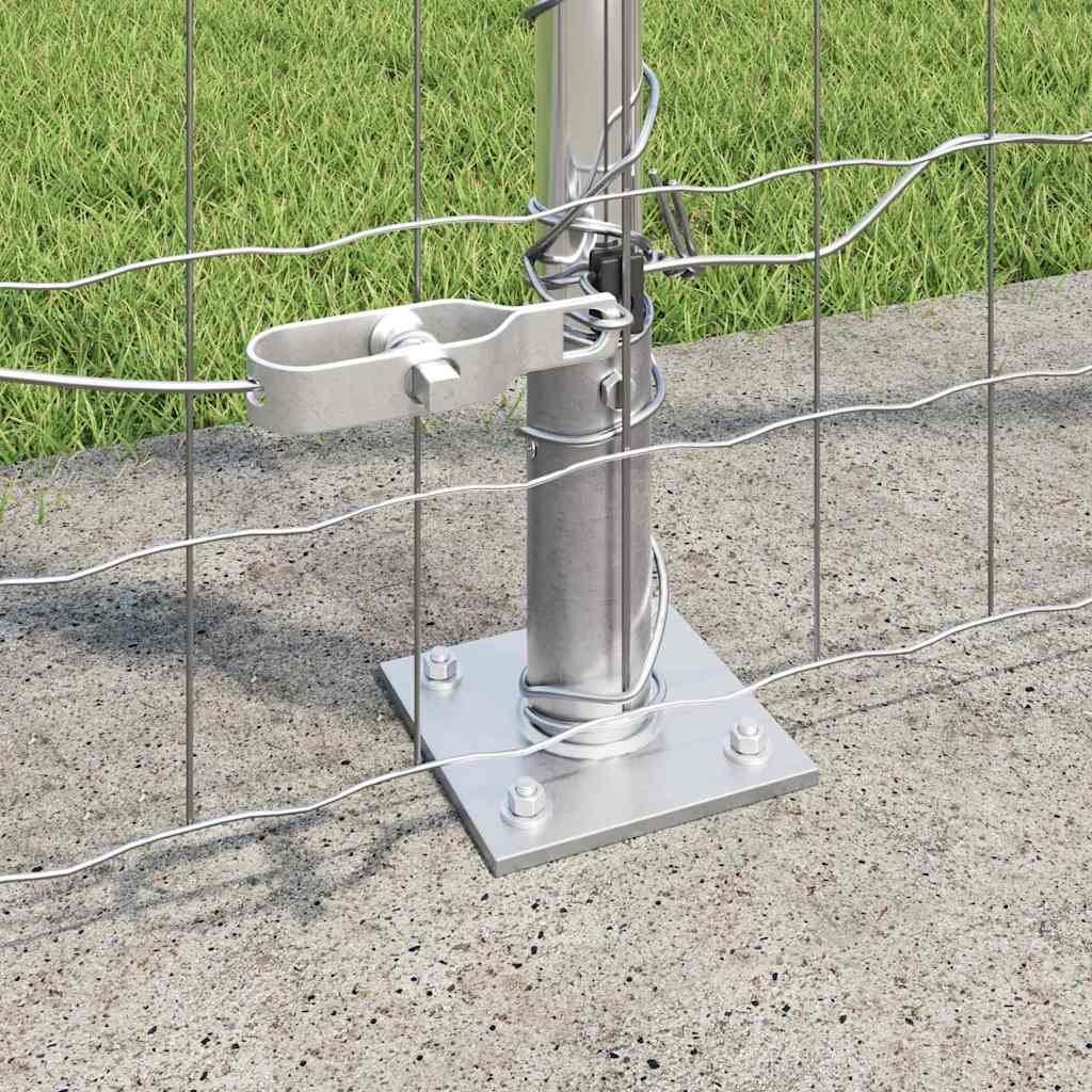 Euro Fence with Concrete Base 10 x 1.4 m Galvanised Steel Mesh