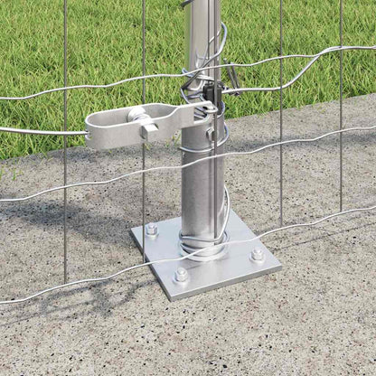 Outdoor Euro Fence with Concrete Base 10 x 1.5 m Silver Mesh