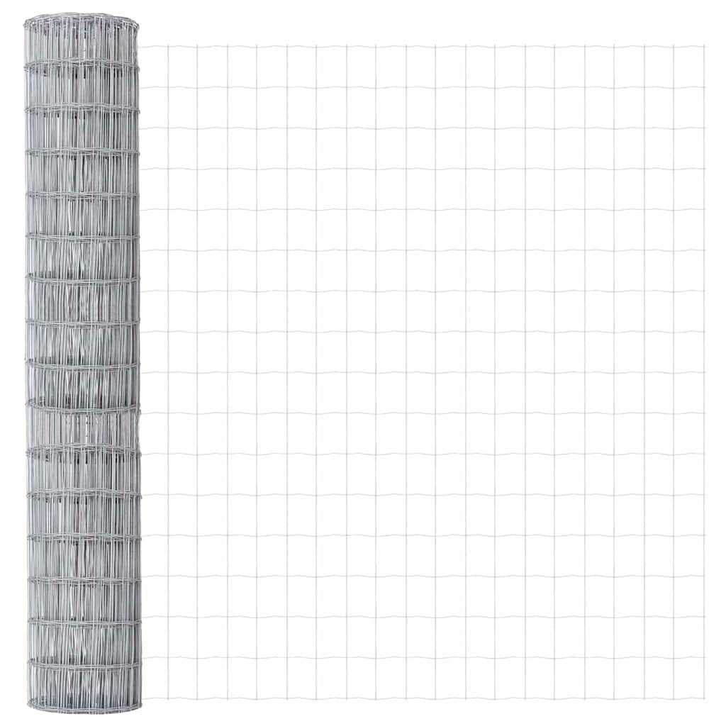 Outdoor Euro Fence with Concrete Base 10 x 1.5 m Silver Mesh
