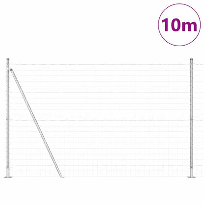 Outdoor Euro Fence with Concrete Base 10 x 1.5 m Silver Mesh