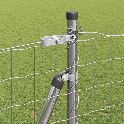 Outdoor Euro Fence with Concrete Base 10 x 1.6 m Silver Mesh