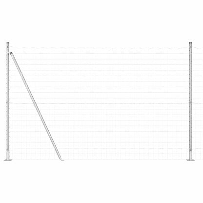 Outdoor Euro Fence with Concrete Base 10 x 1.6 m Silver Mesh