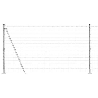 Euro Fence with Concrete Base 25 x 1.2 m Galvanised Steel Mesh