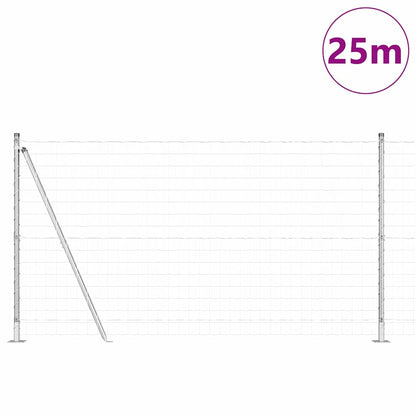 Euro Fence with Concrete Base 25 x 1.2 m Galvanised Steel Mesh