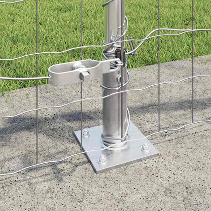 Outdoor Euro Fence with Concrete Base 50 x 0.4 m Silver Mesh