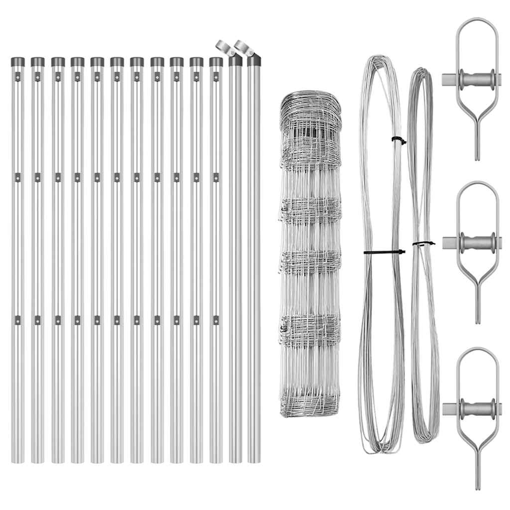 Ground Fix Welded Wire Fence 25 x 0.8 m Galvanised Steel Silver