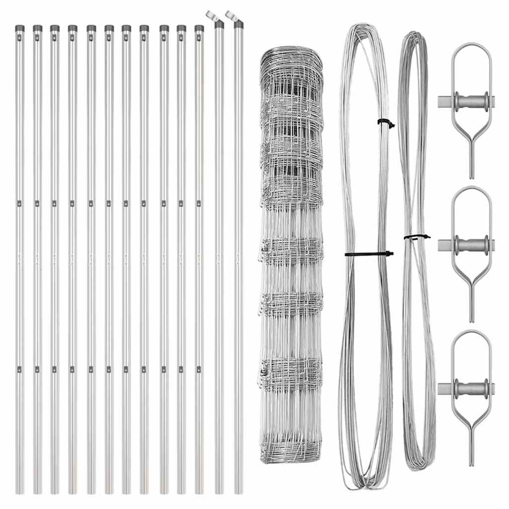 Ground Fix Welded Wire Fence 25 x 1 m Galvanised Steel Silver