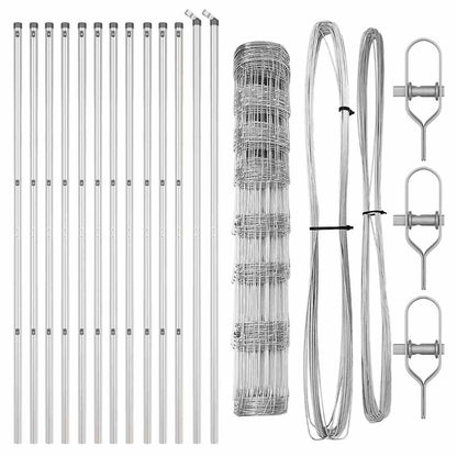 Ground Fix Welded Wire Fence 25 x 1 m Galvanised Steel Silver