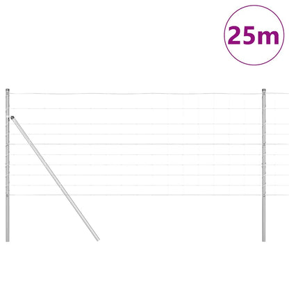 Ground Fix Welded Wire Fence 25 x 1 m Galvanised Steel Silver
