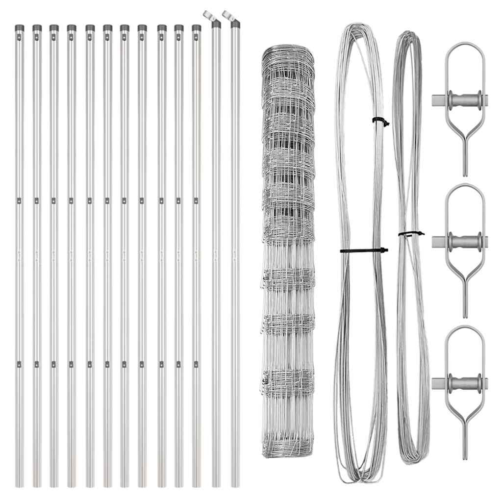 Ground Fix Welded Wire Fence 25 x 1.2 m Galvanised Steel Silver