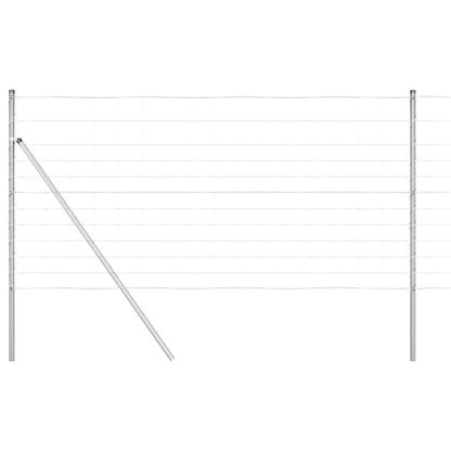 Ground Fix Welded Wire Fence 25 x 1.2 m Galvanised Steel Silver
