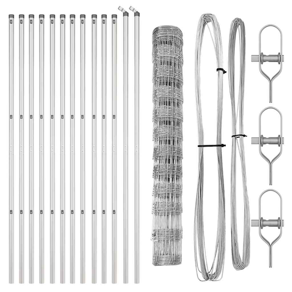 Ground Fix Welded Wire Fence 25 x 1.2 m Galvanised Steel Silver