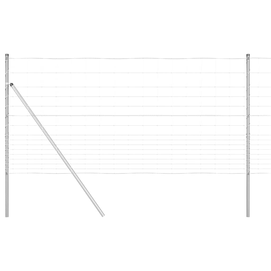 Ground Fix Welded Wire Fence 25 x 1.2 m Galvanised Steel Silver
