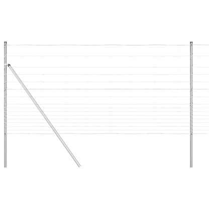 Ground Fix Welded Wire Fence 25 x 1.2 m Galvanised Steel Silver