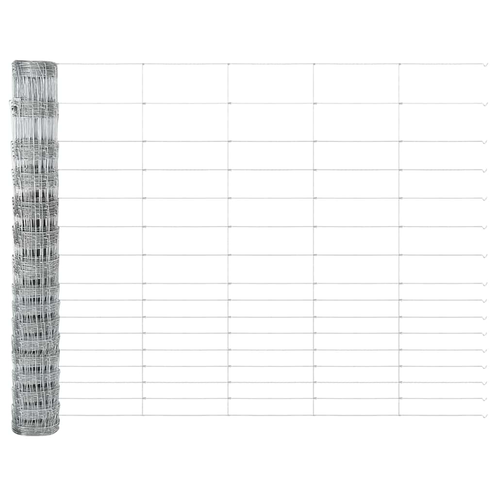 Ground Fix Welded Wire Fence 25 x 1.2 m Galvanised Steel Silver
