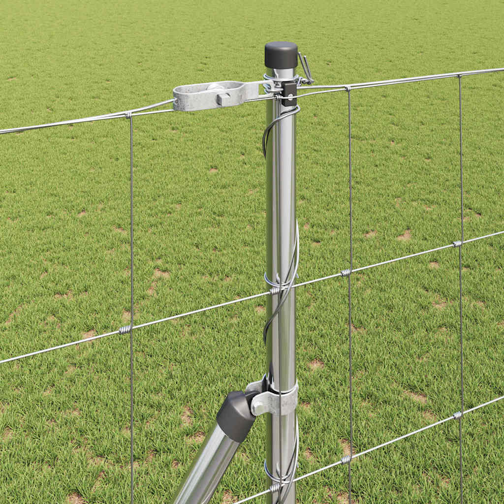 Ground Fix Welded Wire Fence 25 x 1.4 m Galvanised Steel Silver
