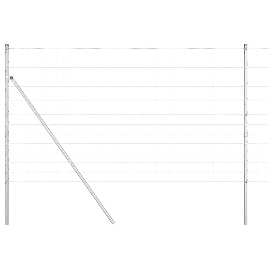 Ground Fix Welded Wire Fence 25 x 1.4 m Galvanised Steel Silver