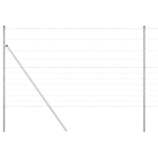Ground Fix Welded Wire Fence 25 x 1.4 m Galvanised Steel Silver