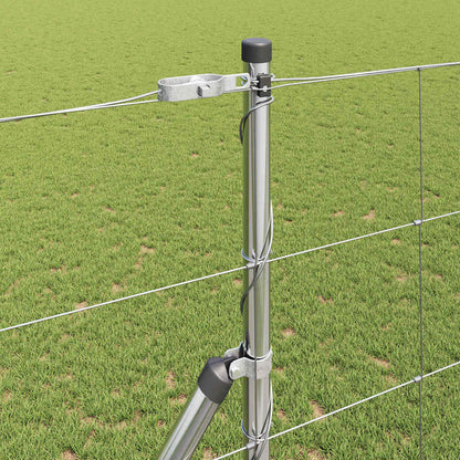 Ground Fix Welded Wire Fence 25 x 1.4 m Galvanised Steel Silver