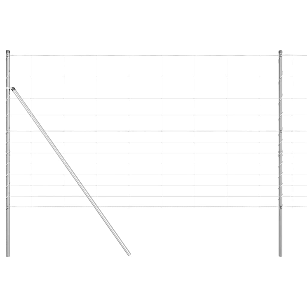 Ground Fix Welded Wire Fence 25 x 1.4 m Galvanised Steel Silver