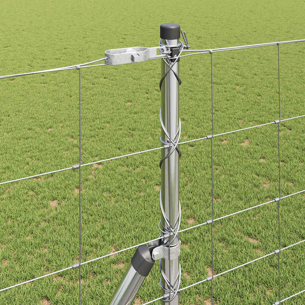 Ground Fix Welded Wire Fence 25 x 1.4 m Galvanised Steel Silver