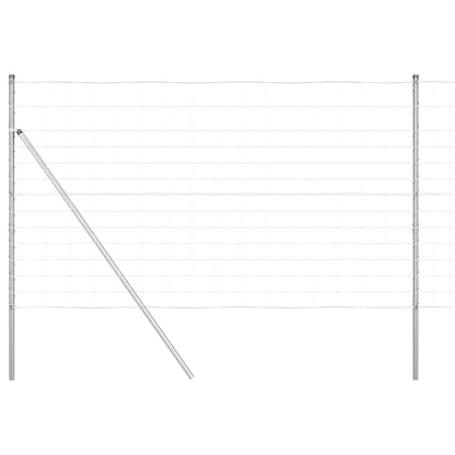 Ground Fix Welded Wire Fence 25 x 1.4 m Galvanised Steel Silver