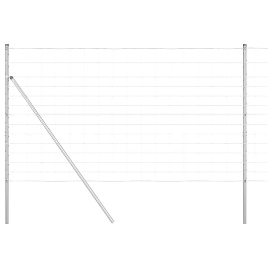 Ground Fix Welded Wire Fence 25 x 1.4 m Galvanised Steel Silver