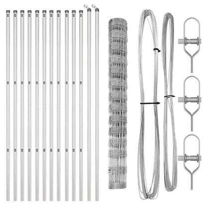 Ground Fix Welded Wire Fence 25 x 1.4 m Galvanised Steel Silver