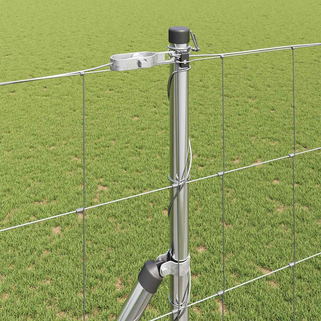 Ground Fix Welded Wire Fence 25 x 1.5 m Galvanised Steel Silver