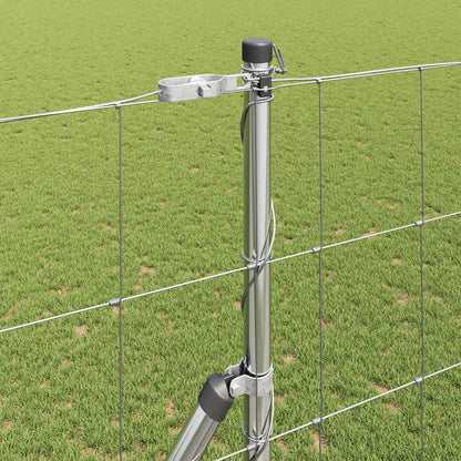 Ground Fix Welded Wire Fence 25 x 1.5 m Galvanised Steel Silver