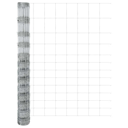 Ground Fix Welded Wire Fence 25 x 1.5 m Galvanised Steel Silver