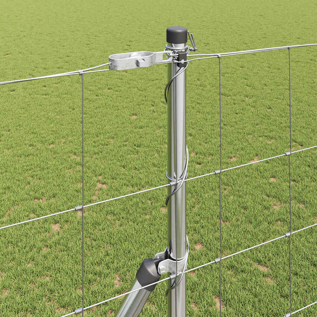 Ground Fix Welded Wire Fence 25 x 1.5 m Galvanised Steel Silver