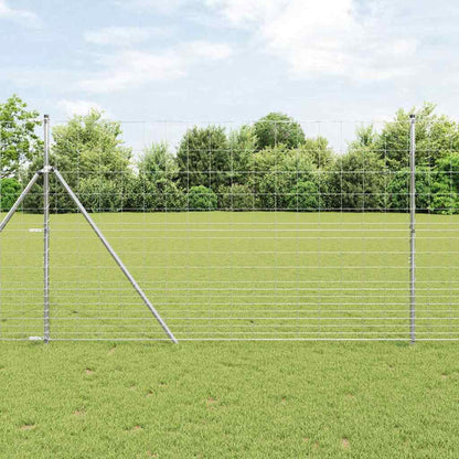 Ground Fix Welded Wire Fence 25 x 1.5 m Galvanised Steel Silver