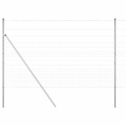 Ground Fix Welded Wire Fence 25 x 1.5 m Galvanised Steel Silver